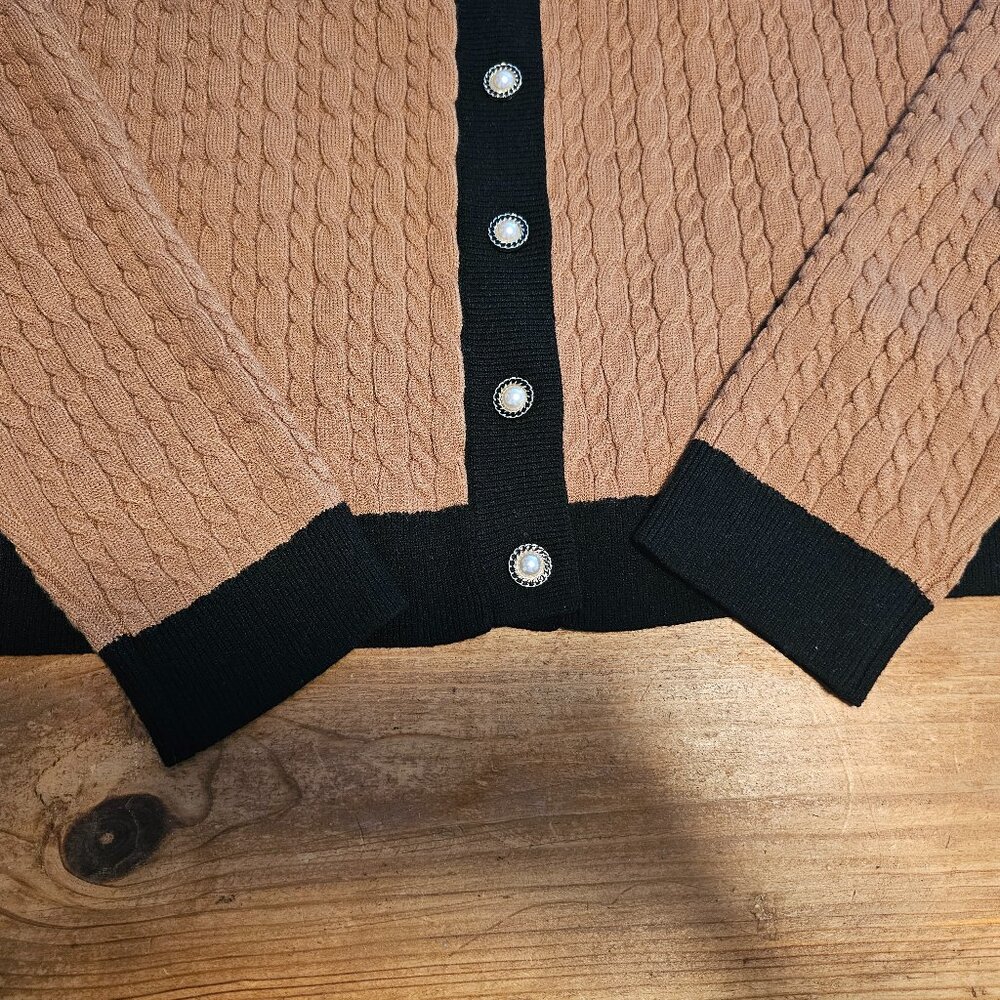 Adrianna Papell Brown and Black Cardigan - Picture 4 of 5